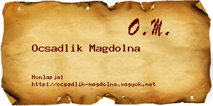 Ocsadlik Magdolna névjegykártya